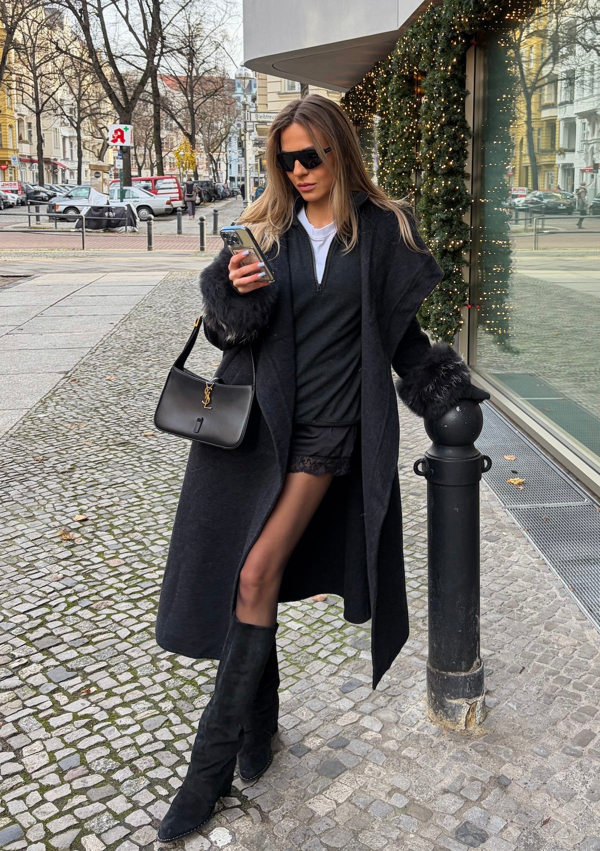 MAXI WOOL COAT WITH CUFFLINGS