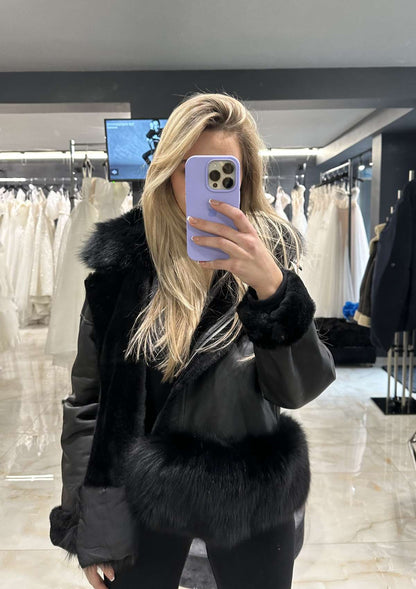 LAMB LEATHER JACKET WITH FOX FUR