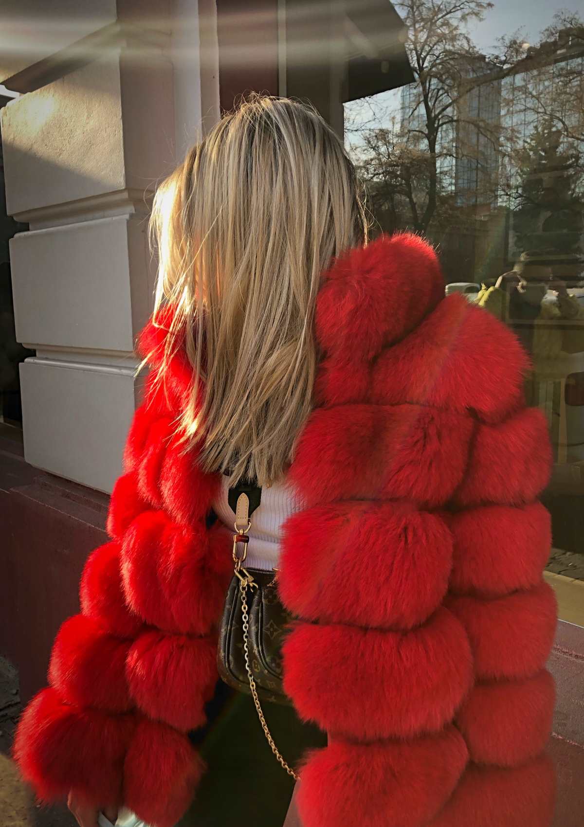 buy luxury hot red fur coat morgan osman chilly red fox lv tasche louis vuitton pelzjacke kaufen echtpelz