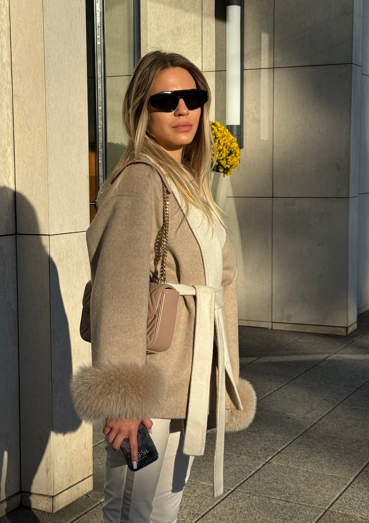DUAL TONE WOOL COAT