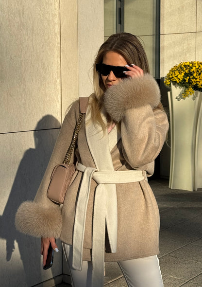 DUAL TONE WOOL COAT