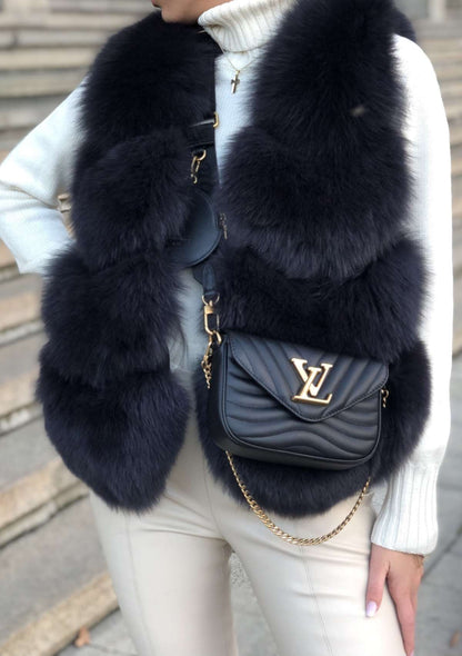 buy black fox fur vest luxury pelzweste fuchspelz weste schwarz louis vuitton kaufen