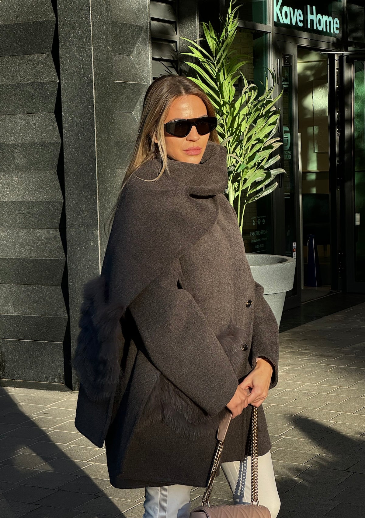 WOOL COAT WITH SCARF