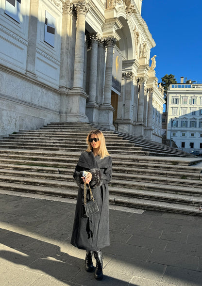 MAXI WOOL COAT WITH CUFFLINGS