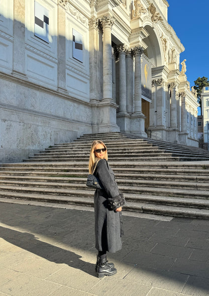 MAXI WOOL COAT WITH CUFFLINGS