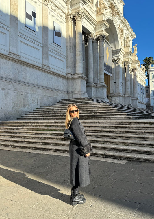 MAXI WOOL COAT WITH CUFFLINGS