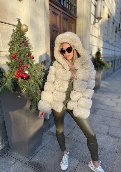 buy luxury fox fur coat pelzjacke kaufen nude echtpelz