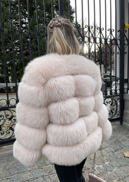 buy nude luxury fox fur coat louis vuitton bag beige pelzjacke echtpelz kaufen lv tasche