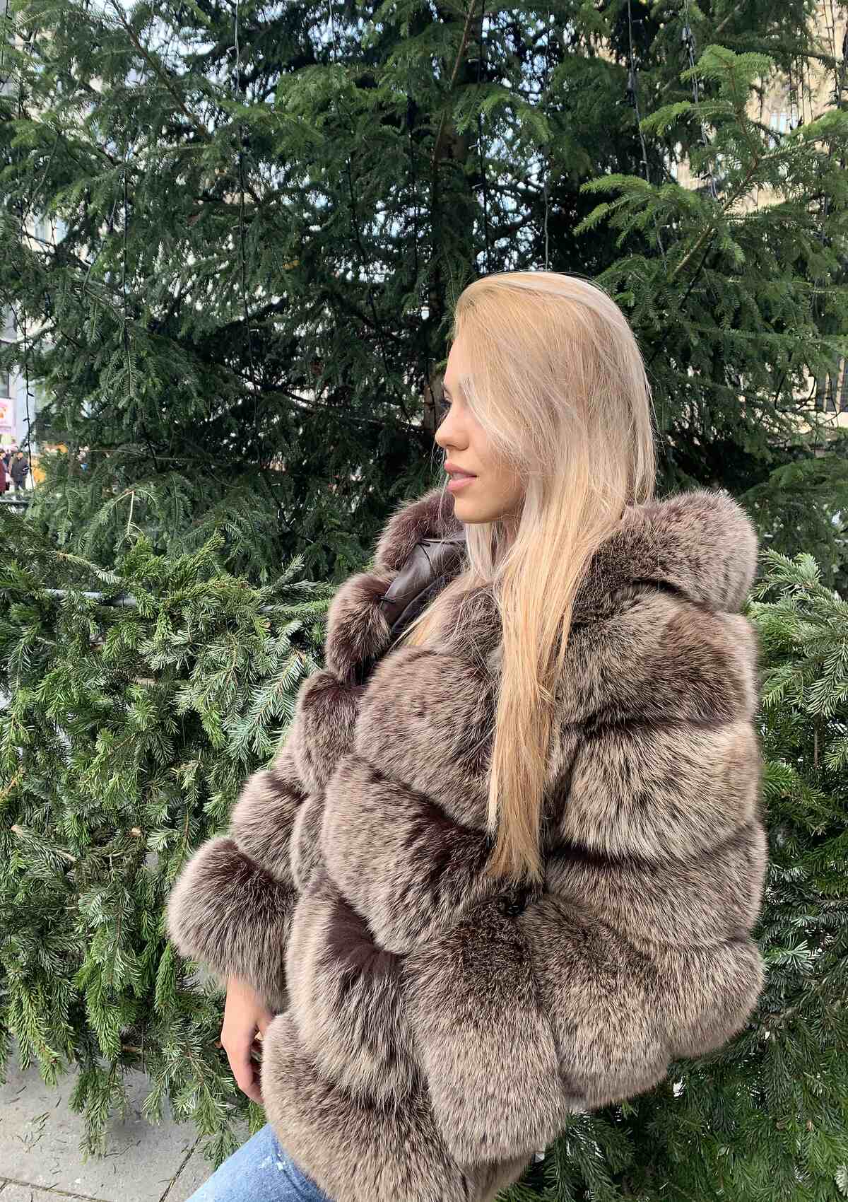 buy luxury fur coat pelzjacke kaufen braune echtpelz